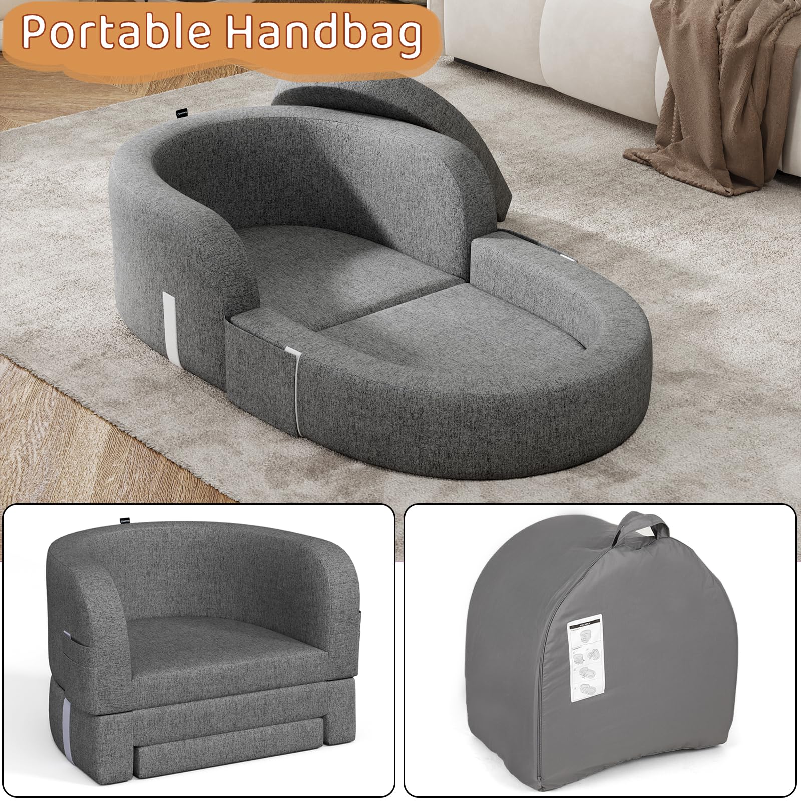 Cowiewie Toddler Travel Bed with carrying bag makes hotel stays easier.