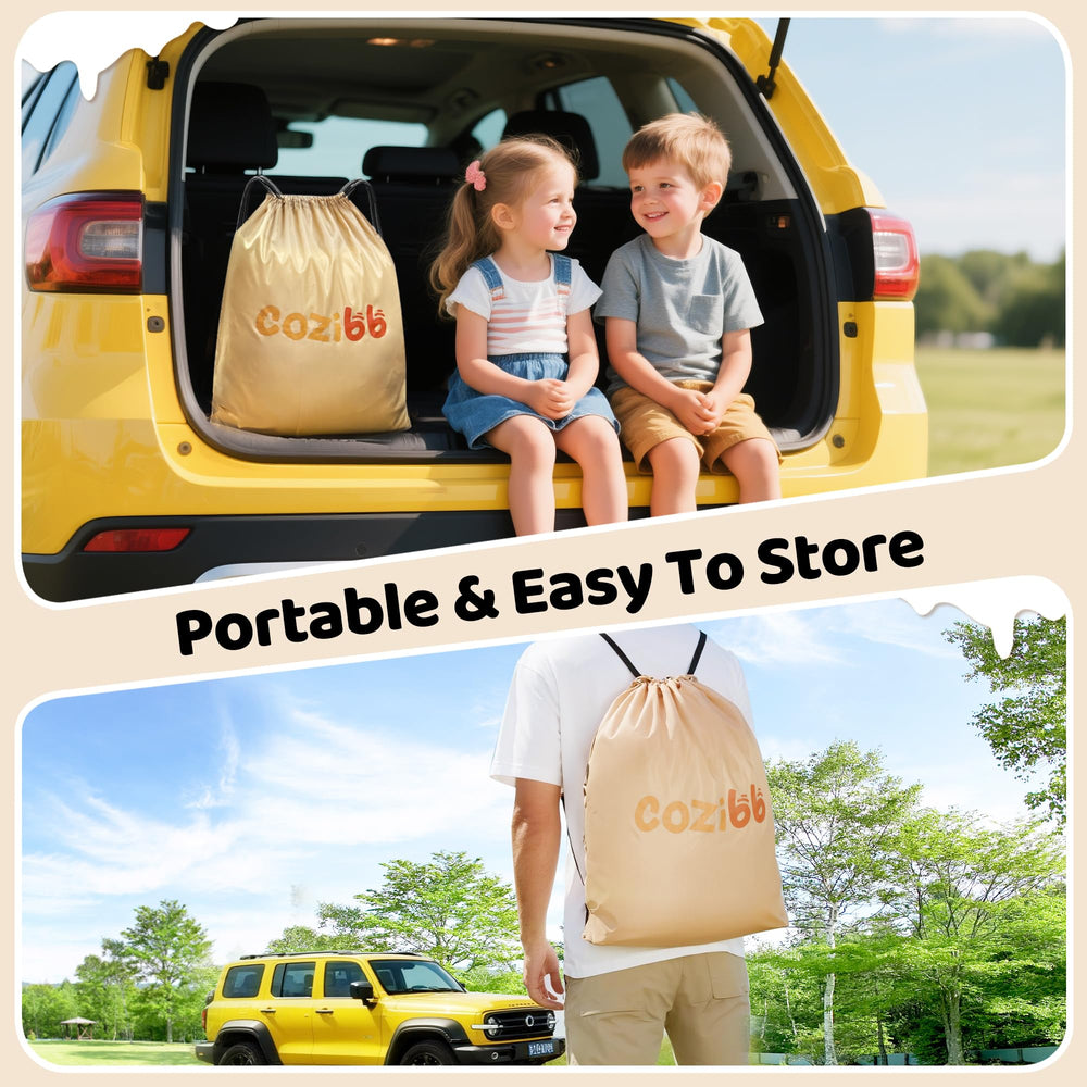 CoziBB portable design folds into a carry bag for easy trips