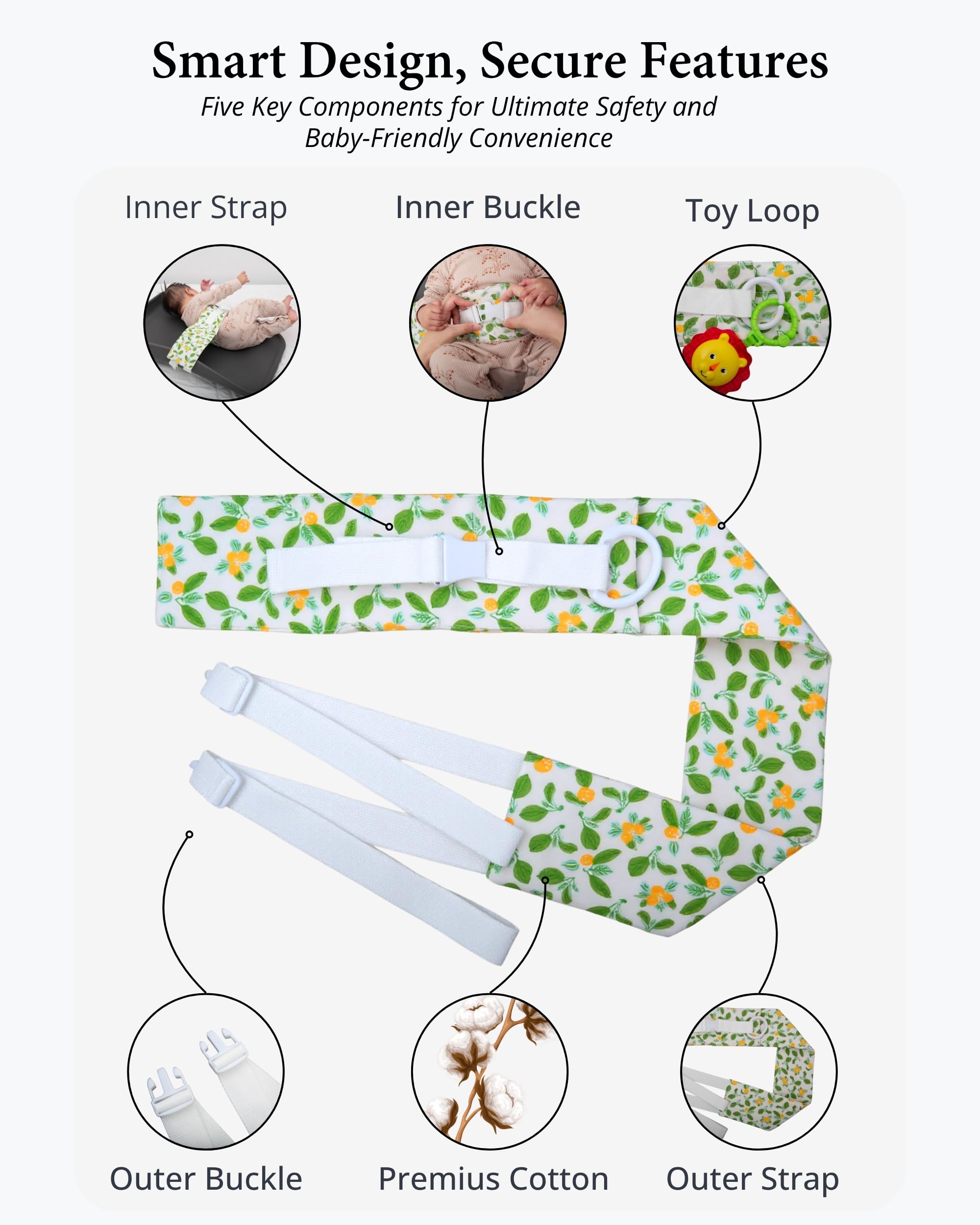 COZINUS Changing Pad Strap durable construction for long-term use.