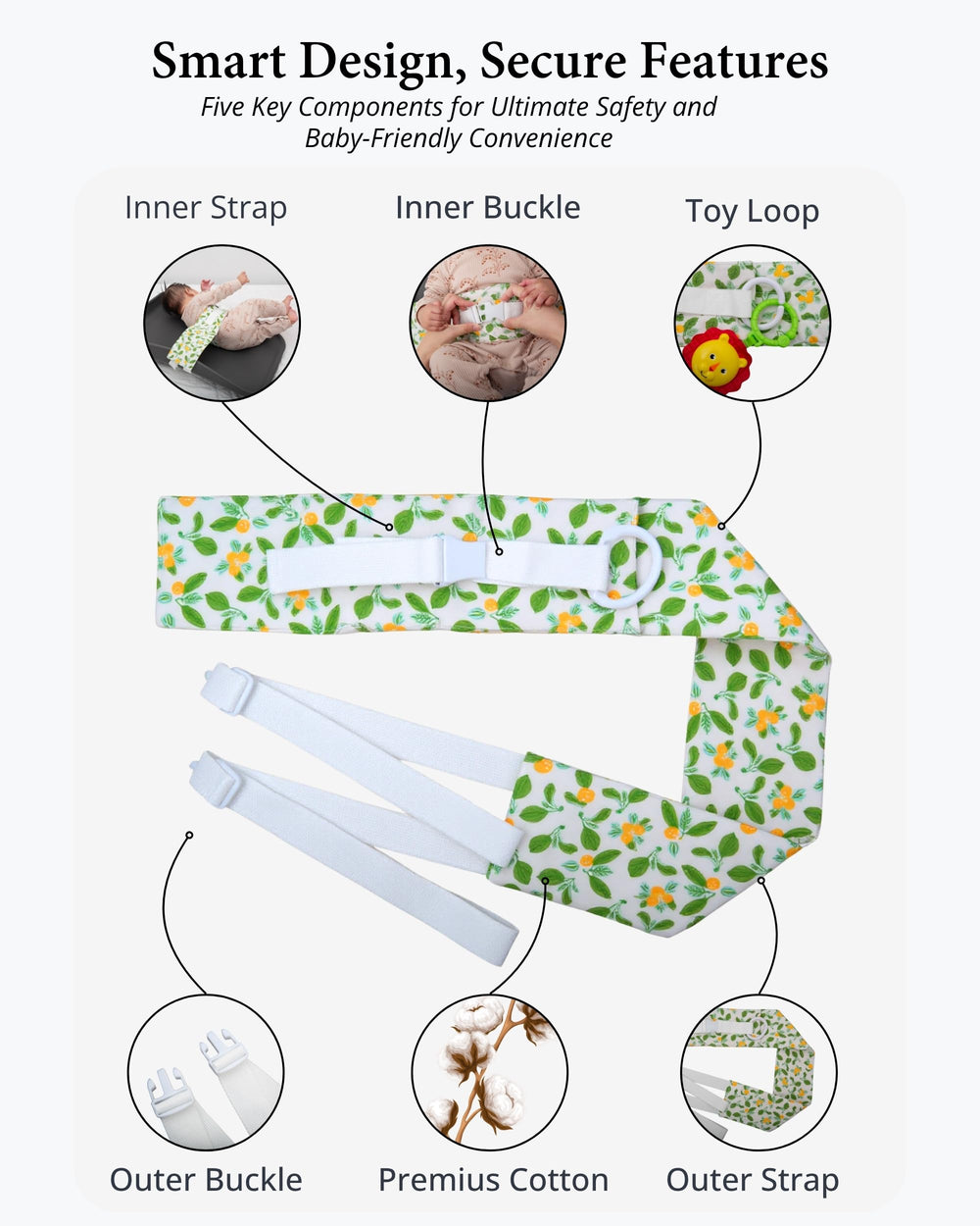 COZINUS Changing Pad Strap durable construction for long-term use.