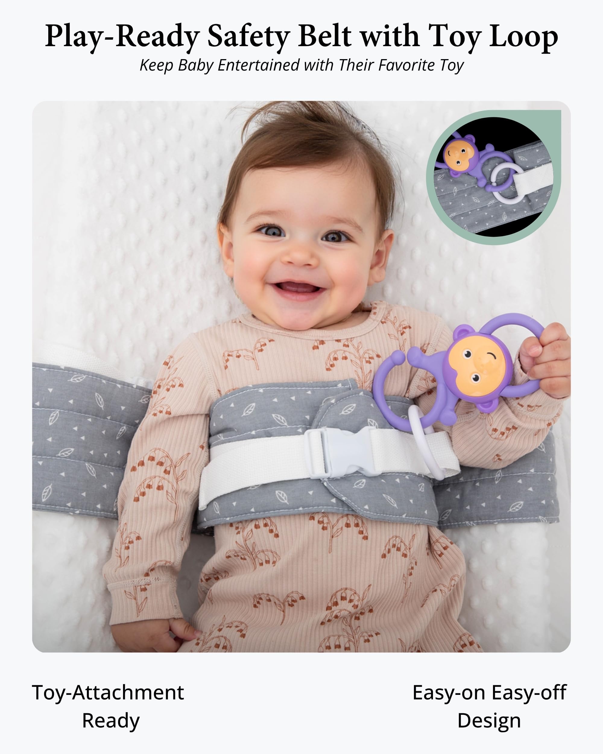COZINUS Changing Pad Strap wipe-clean fabric for quick hygiene.