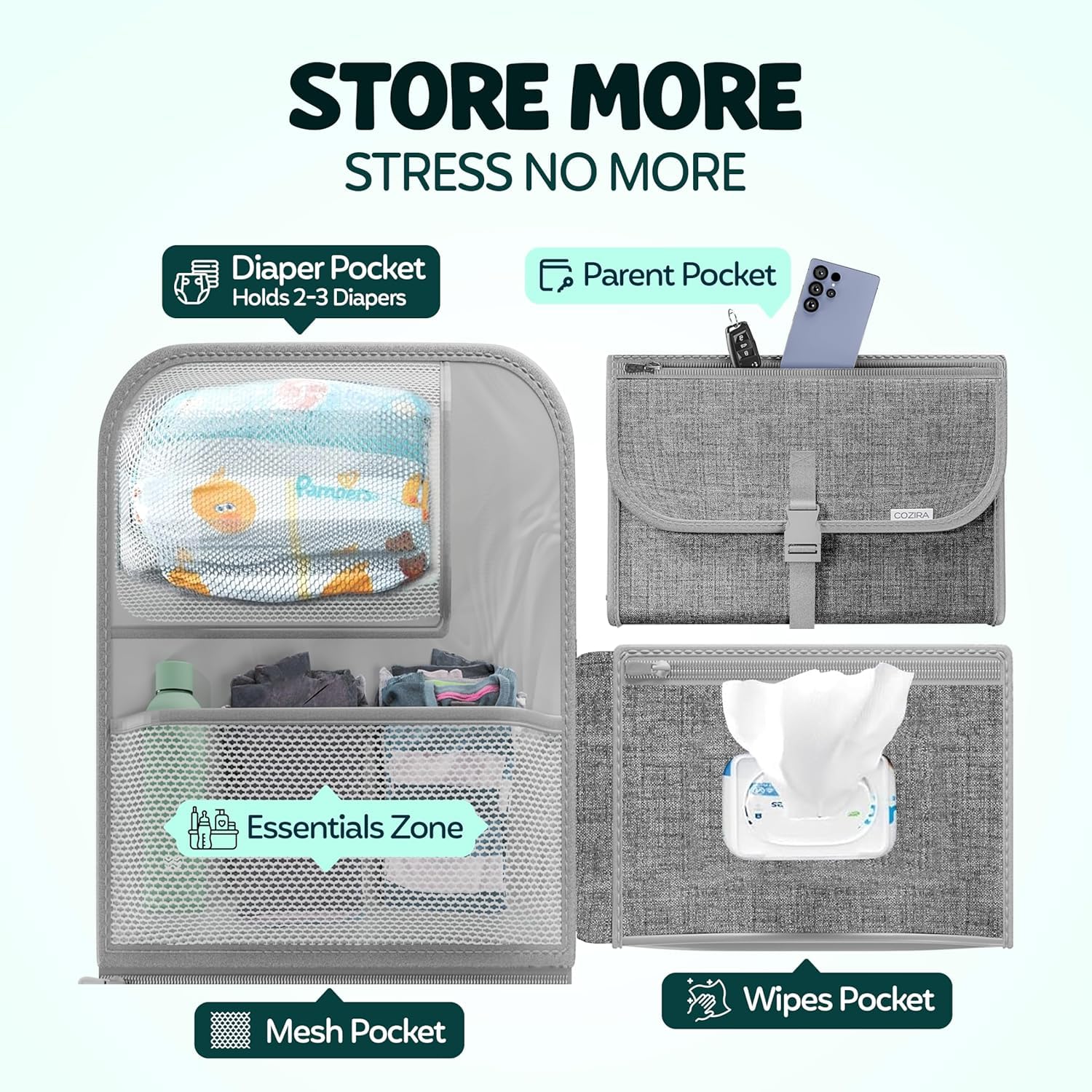 COZIRA foldable design fits in bags or strollers.