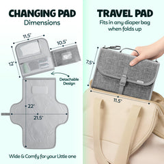 COZIRA portable changing pad opened showing wipe-clean surface and padding.