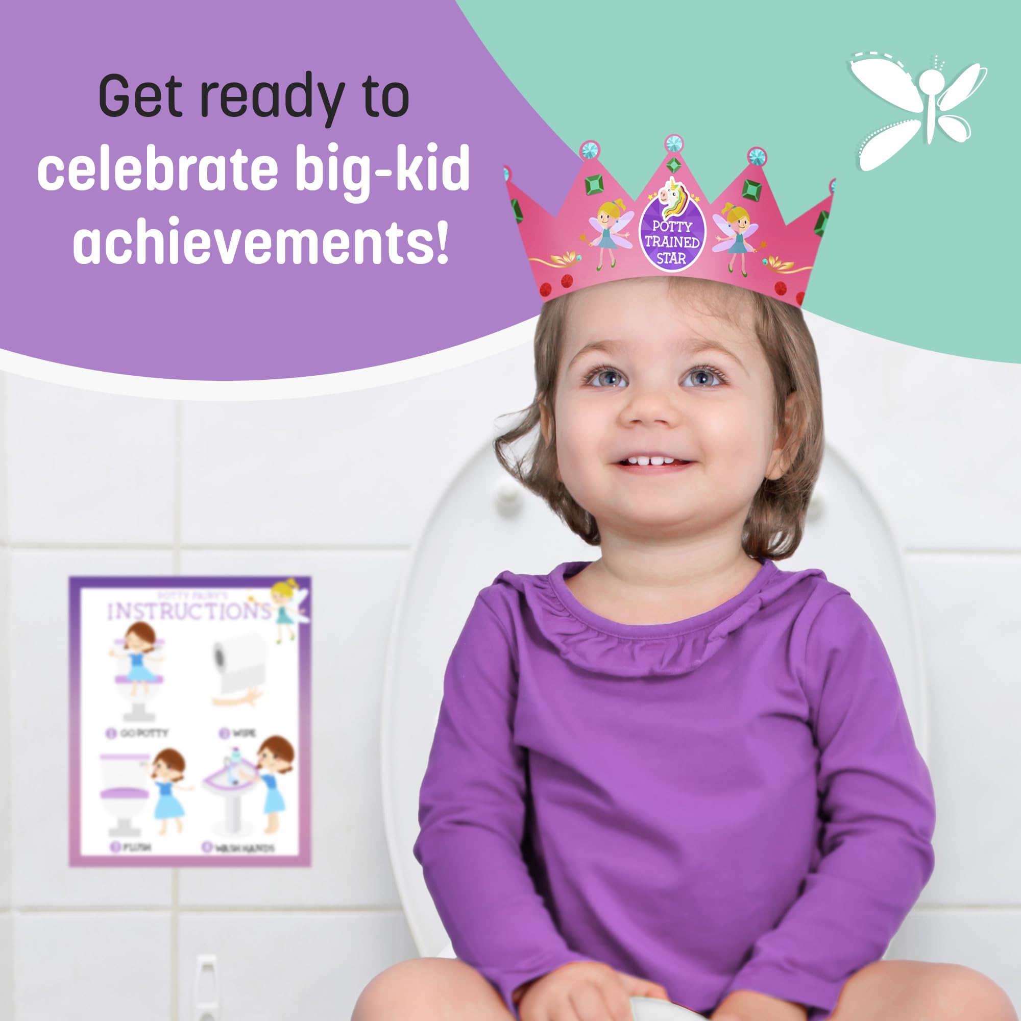 COZY GREENS celebratory crown for milestone rewards in potty training