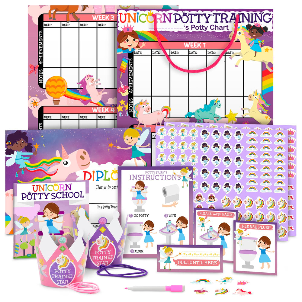 COZY GREENS unicorn stickers motivating toddlers during potty training sessions