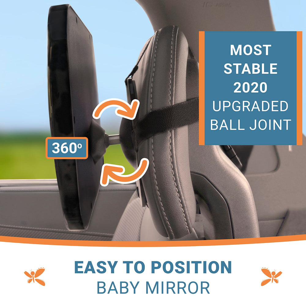 COZY GREENS mirror crash-tested to 45 mph with secure strap system.