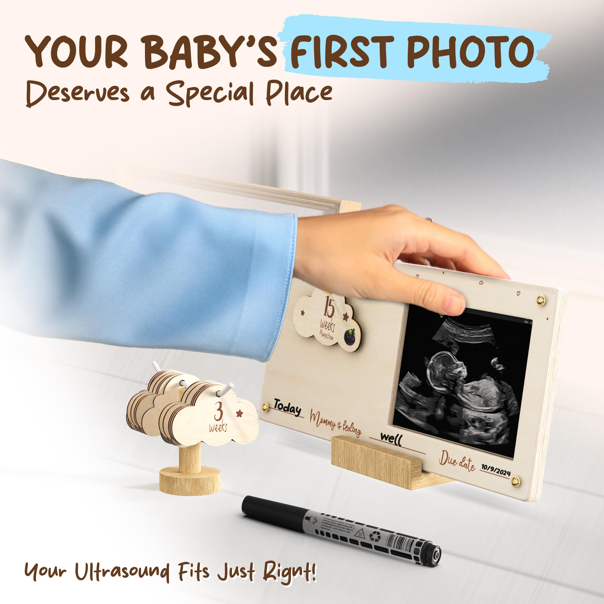 Cozy Peazy nursery keepsake—durable frame that grows with your baby journey.