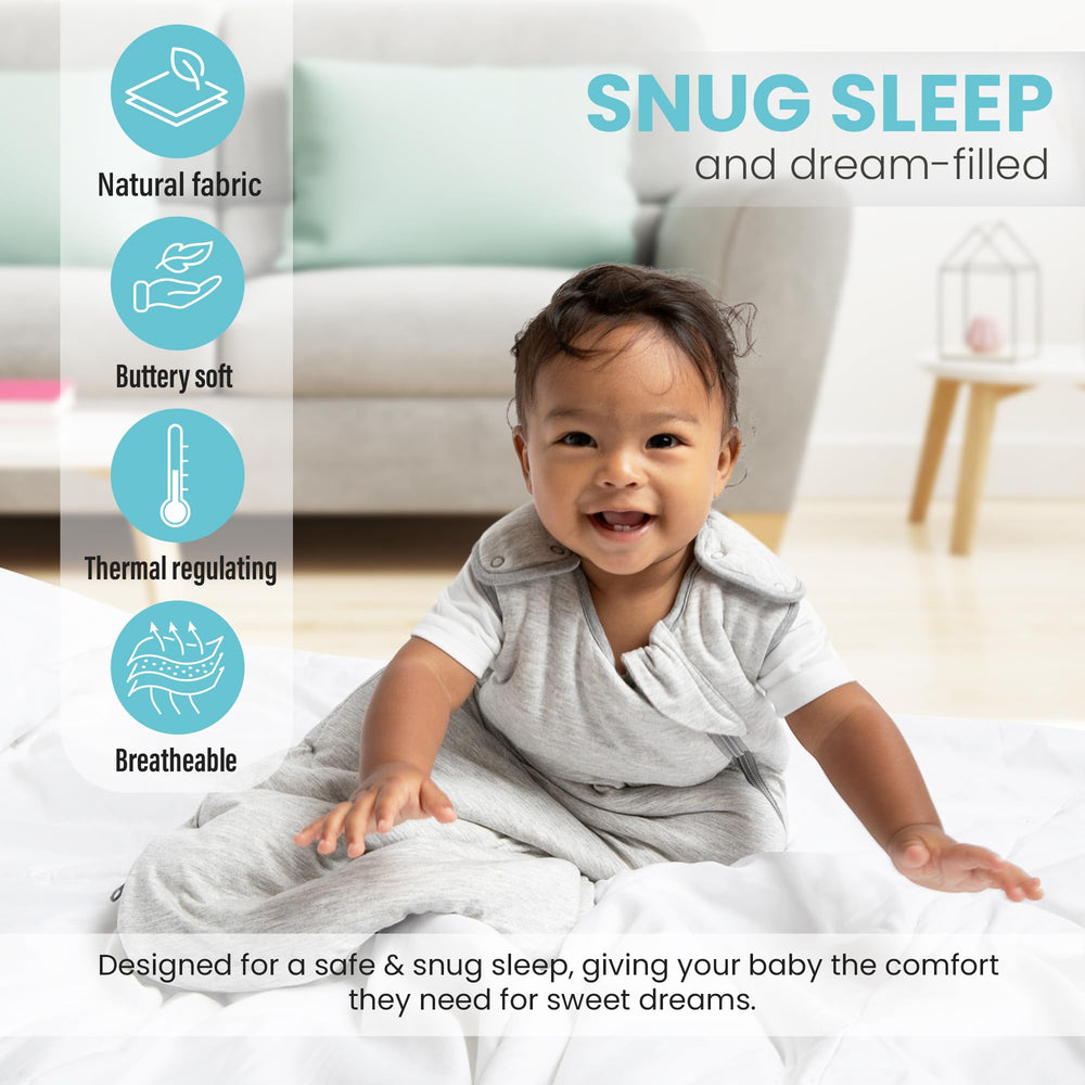 Cozy Seal bamboo-sleep-sack-2way-zipper enables quick diaper changes.