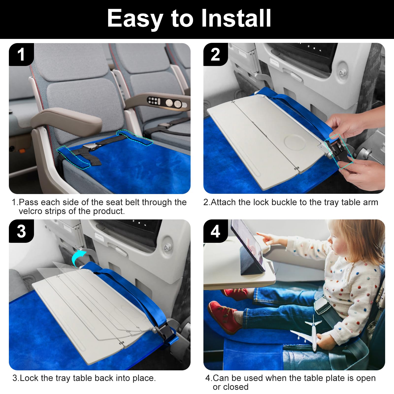 COZYBONDER toddler airplane bed installation-harness shows tool-free setup and secure attachment.