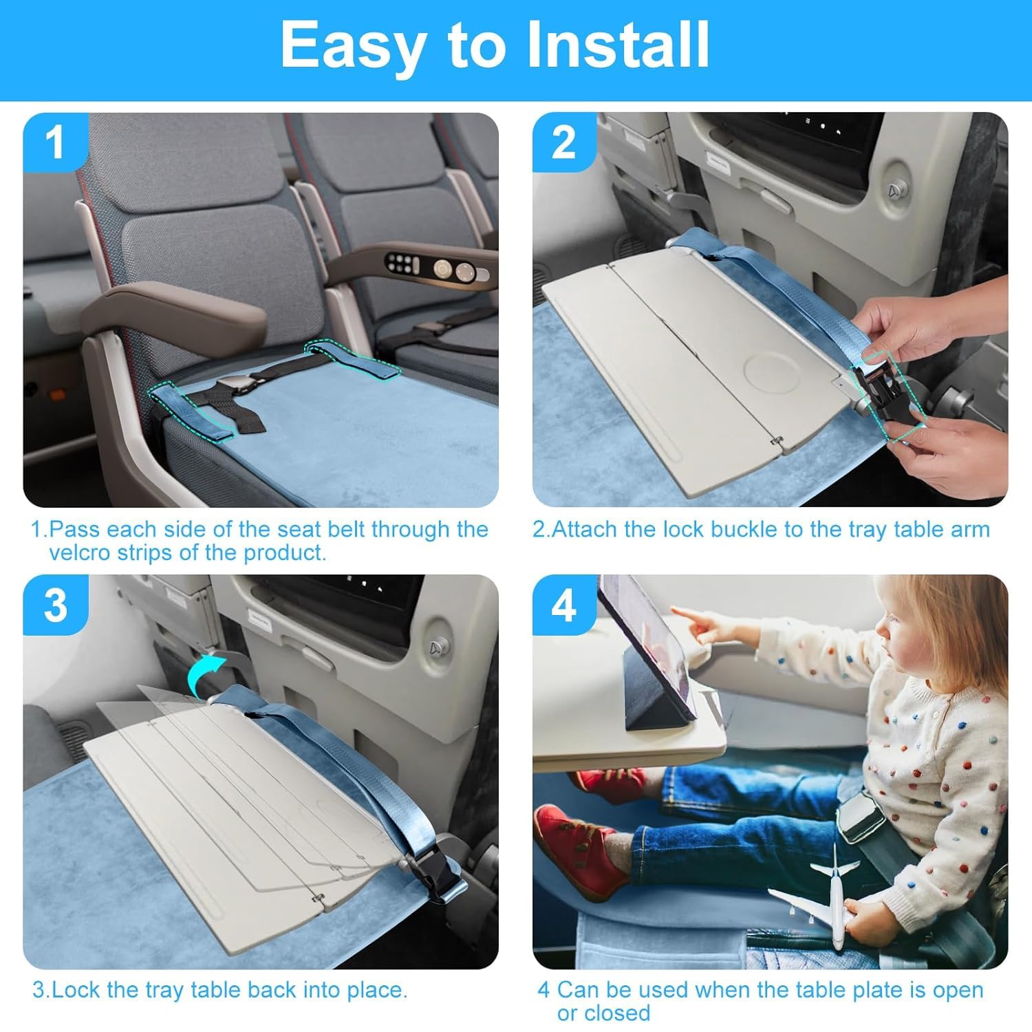 Cozybonder window and middle seat compatibility ensures safe use on compatible rows.
