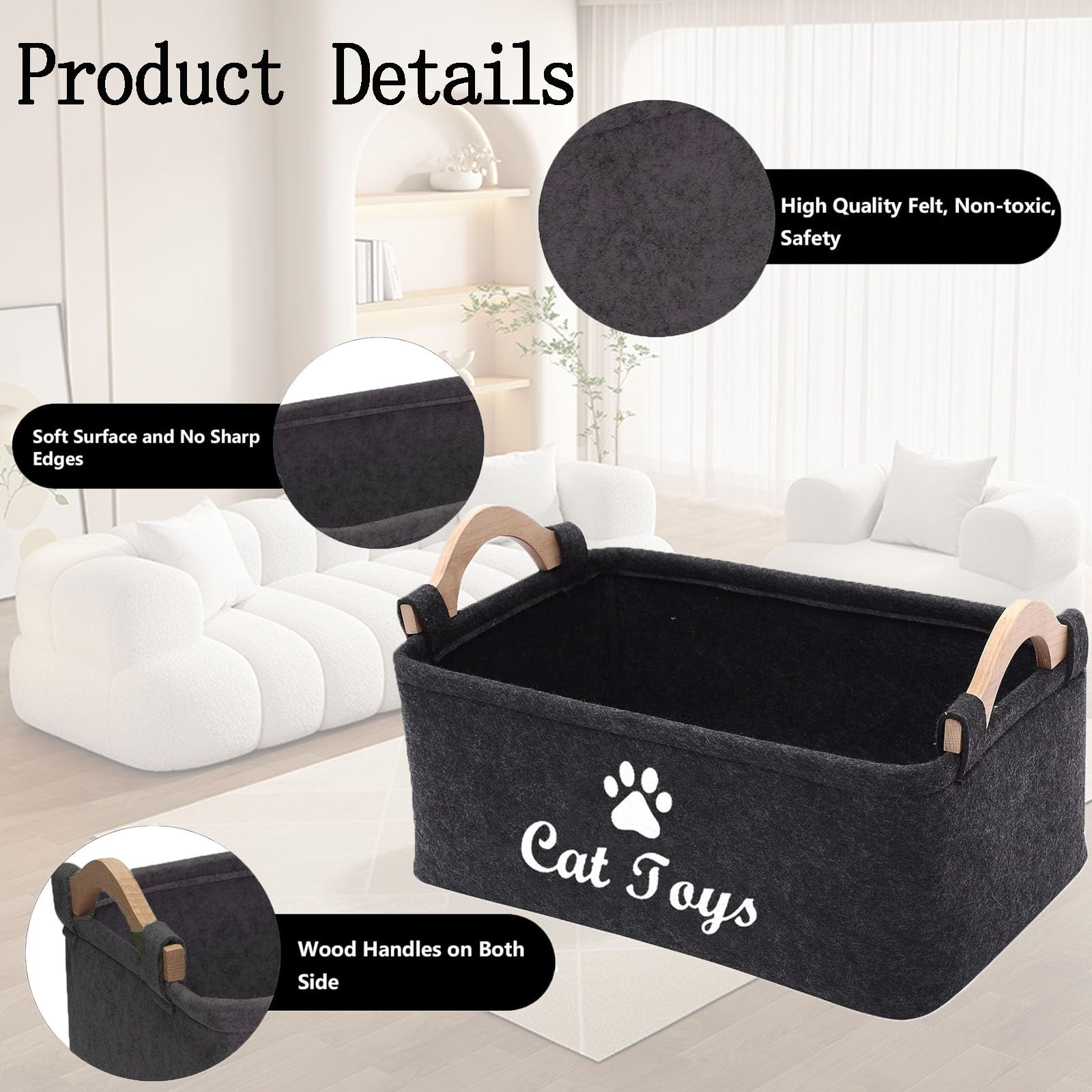CozyCove blanket and leash storage inside basket shows versatility