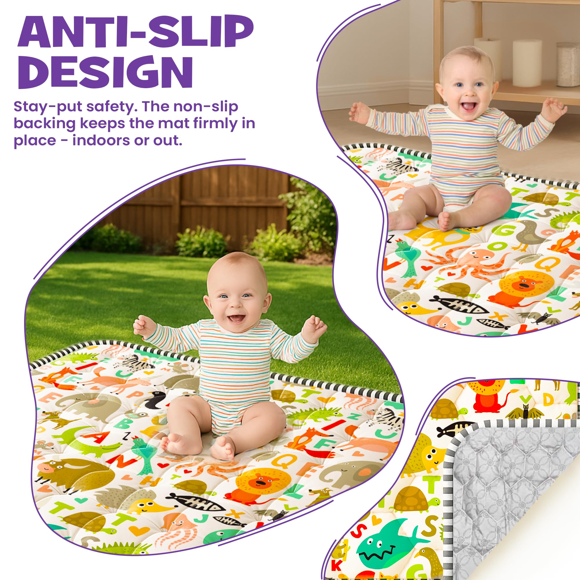 CozyCub baby play mat foldable design for easy transport and storage.