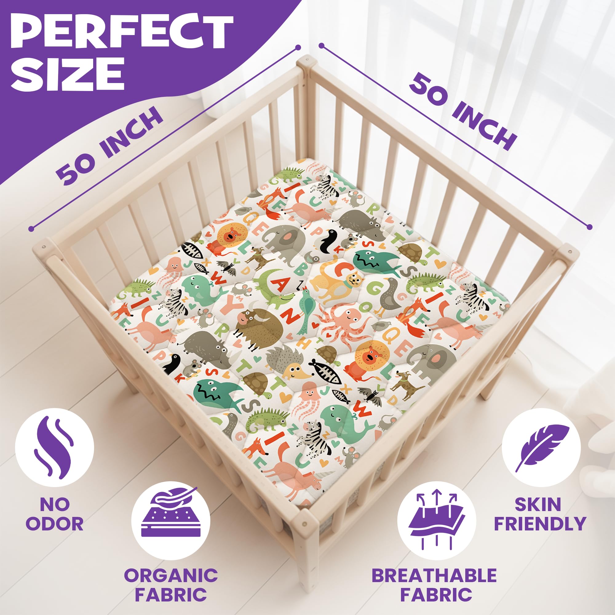CozyCub baby play mat non-slip bottom keeps baby stable during play.