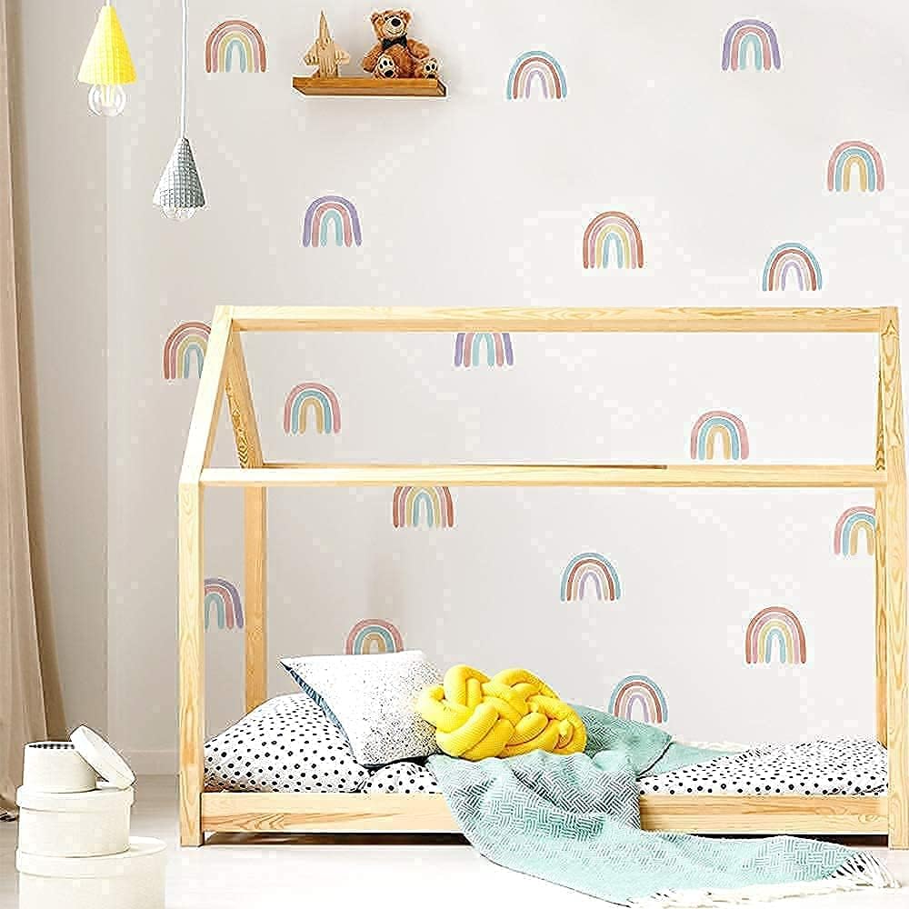 CozyDecor rainbow wall decal is removable and safe for walls.