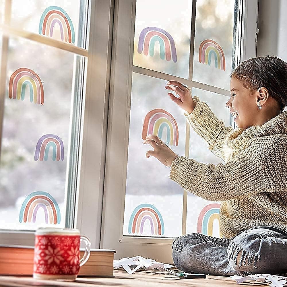 CozyDecor rainbow wall decal transforms a room without damaging surfaces.