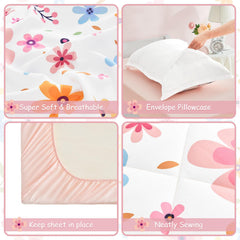 Cozyholy floral fitted sheet ensures secure, comfy fit for active kids.