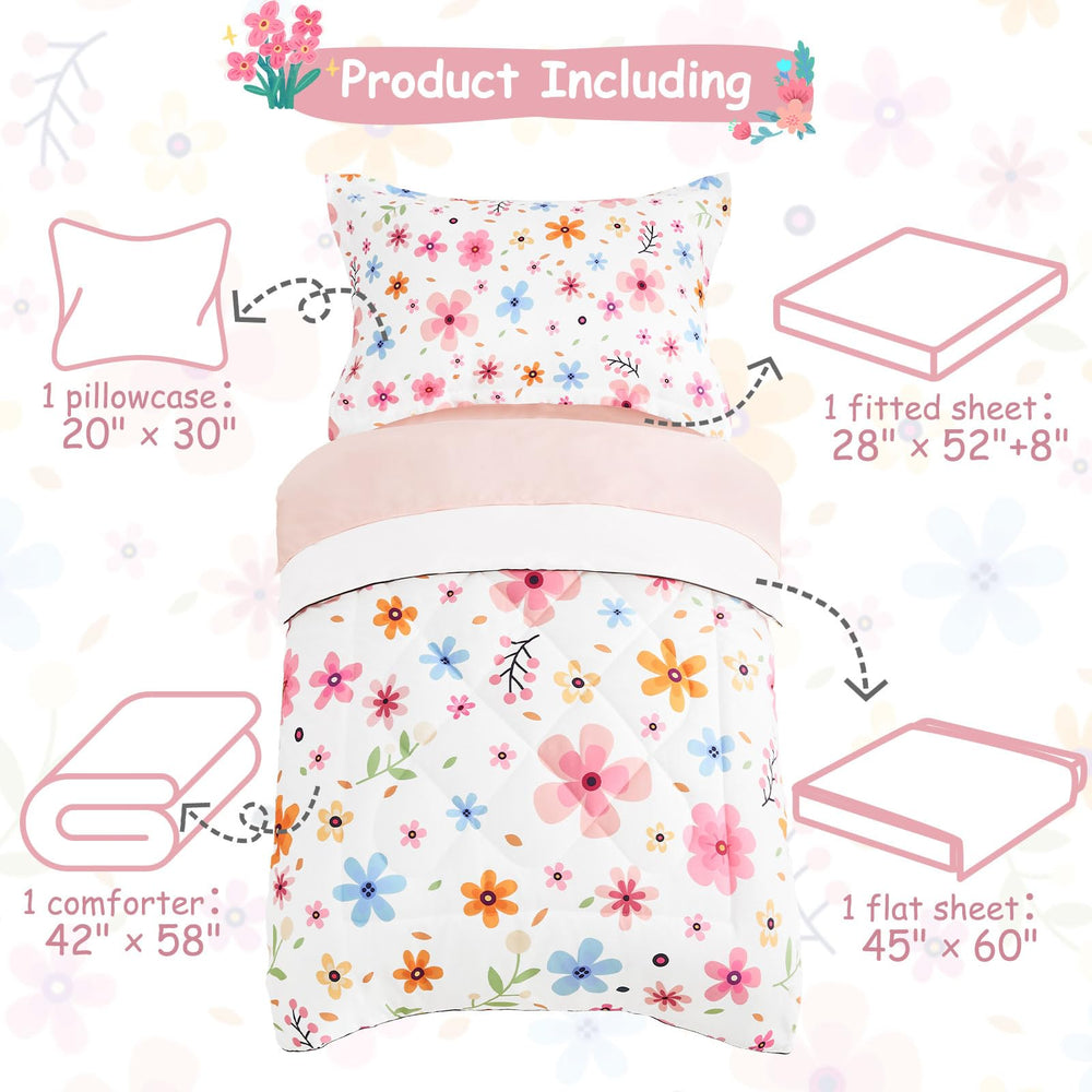 Cozyholy floral-pattern bedding inspires imaginative, garden-themed bedtime.