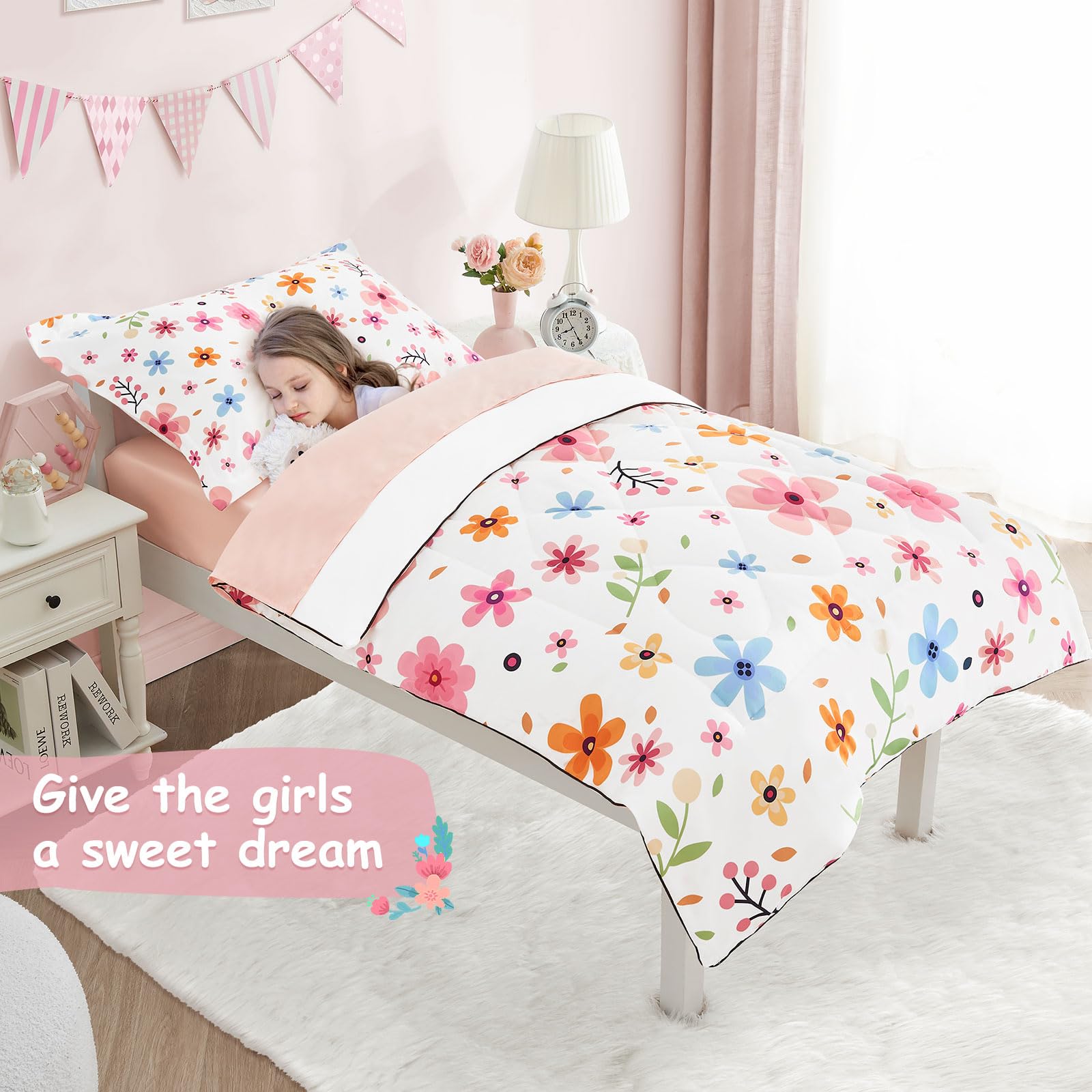 Cozyholy floral pillowcase provides gentle, breathable comfort for toddlers.