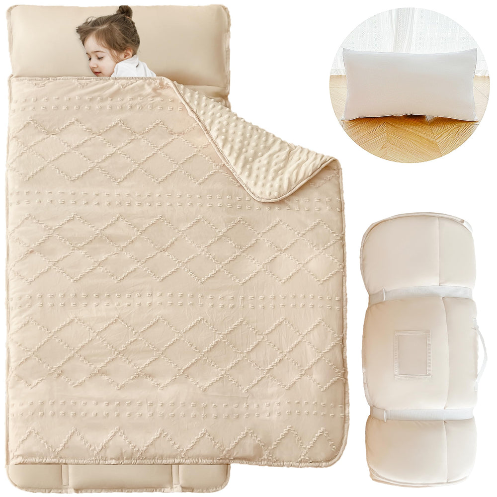 Cozyholy Toddler Nap Mat Rollup demonstrates portable travel-friendly comfort for daycare.