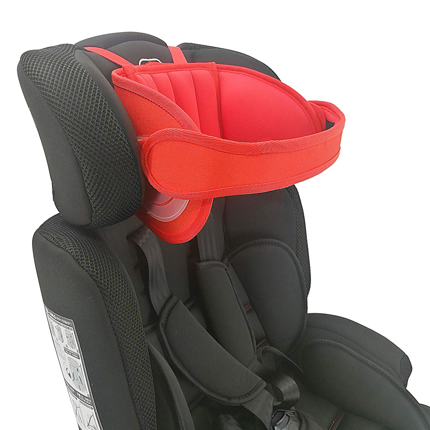 Cozyin Baby adjustable head support shows four sizes for universal fit and comfort.