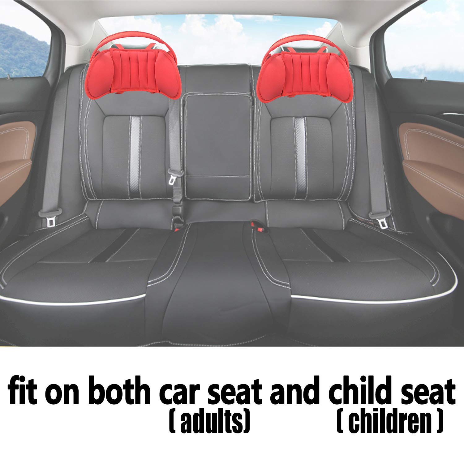 Cozyin Baby universal-fit head support adapts for children and adults alike.