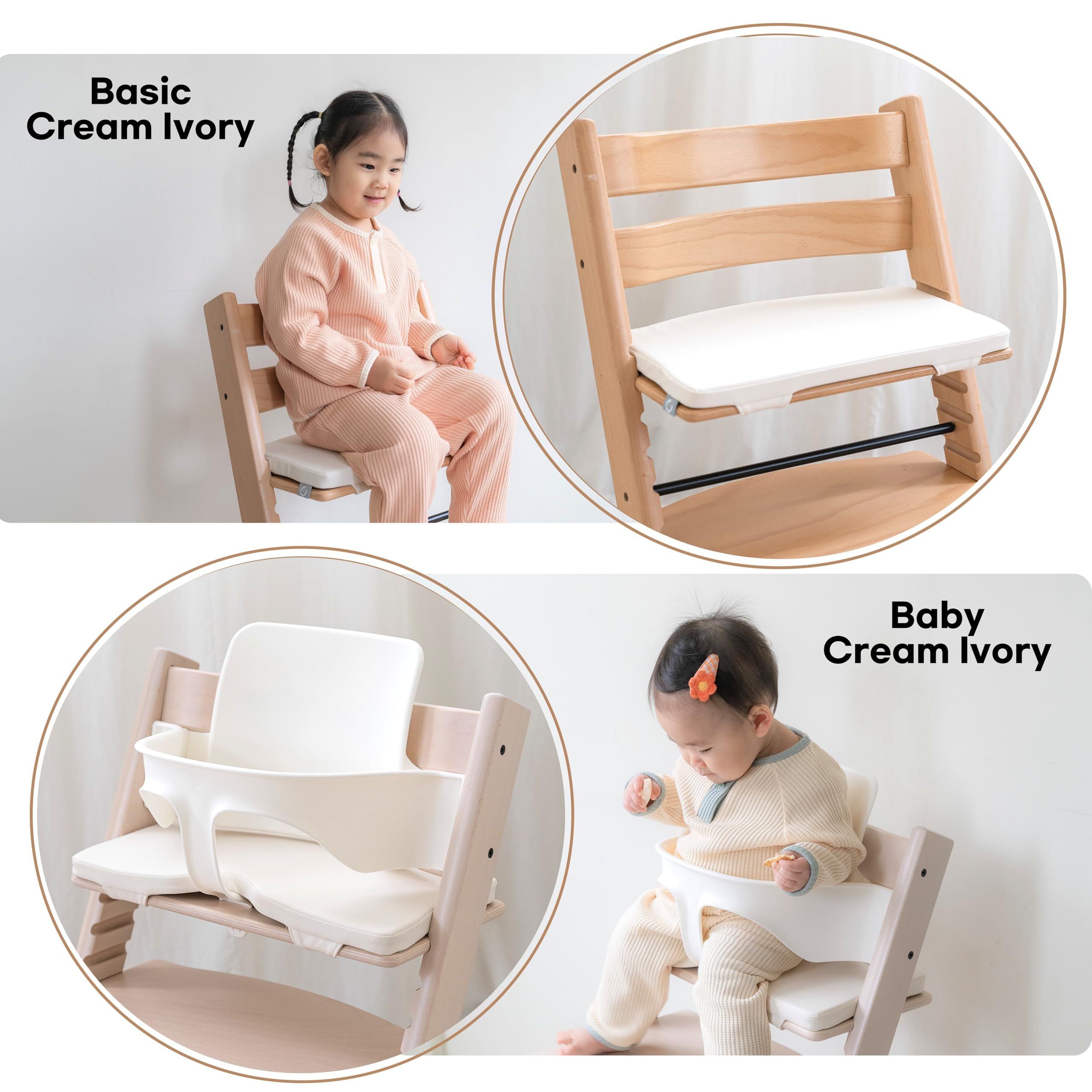 COZYKIDS Tripp Trapp cushion safety materials tag highlights safety-tested components