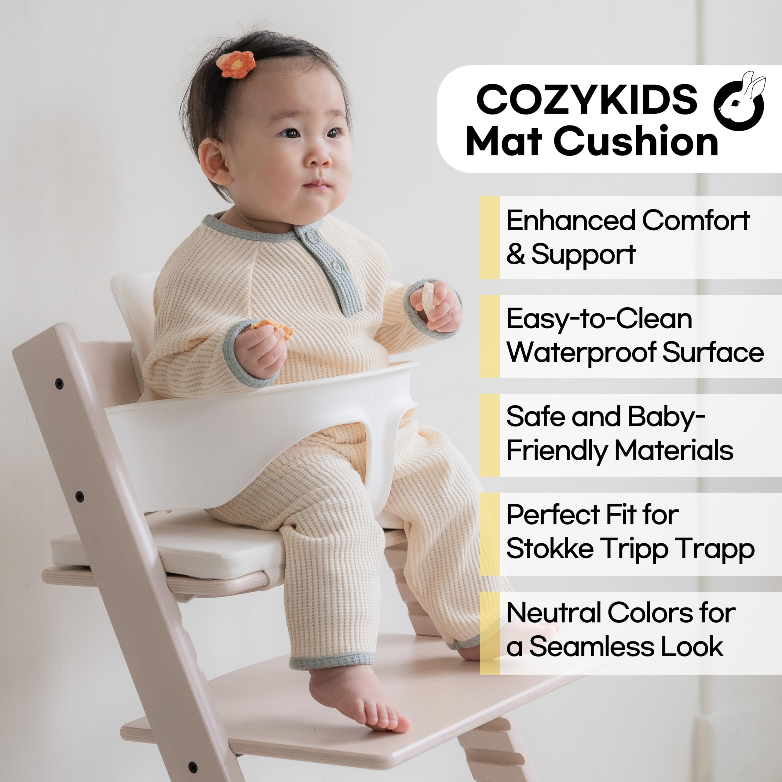 COZYKIDS Tripp Trapp cushion waterproof surface for quick wipe-clean spills