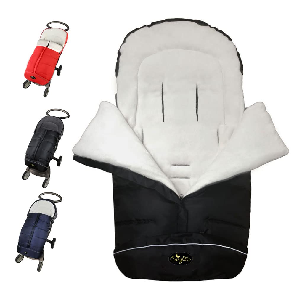 CozyMe 3in1 universal-fit footmuff on stroller shields cold air for toddler