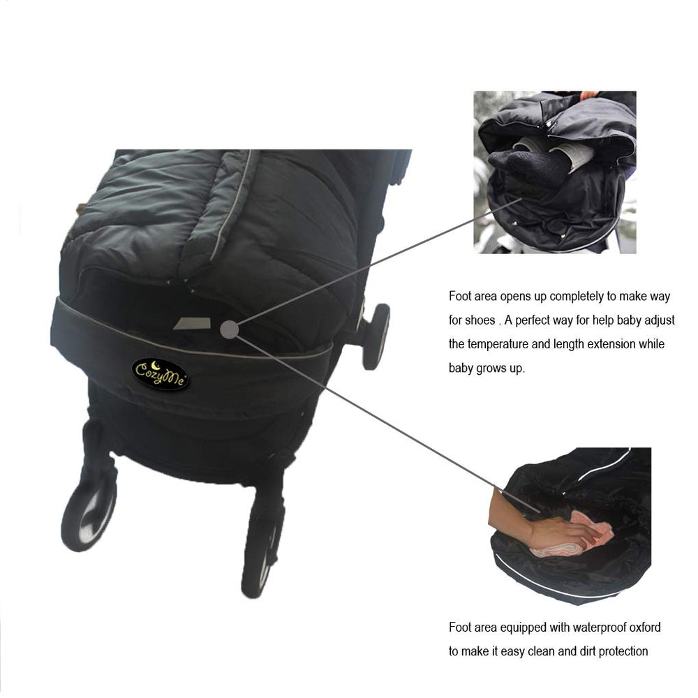 CozyMe anti-slip design keeps the bunting in place during active strolls.