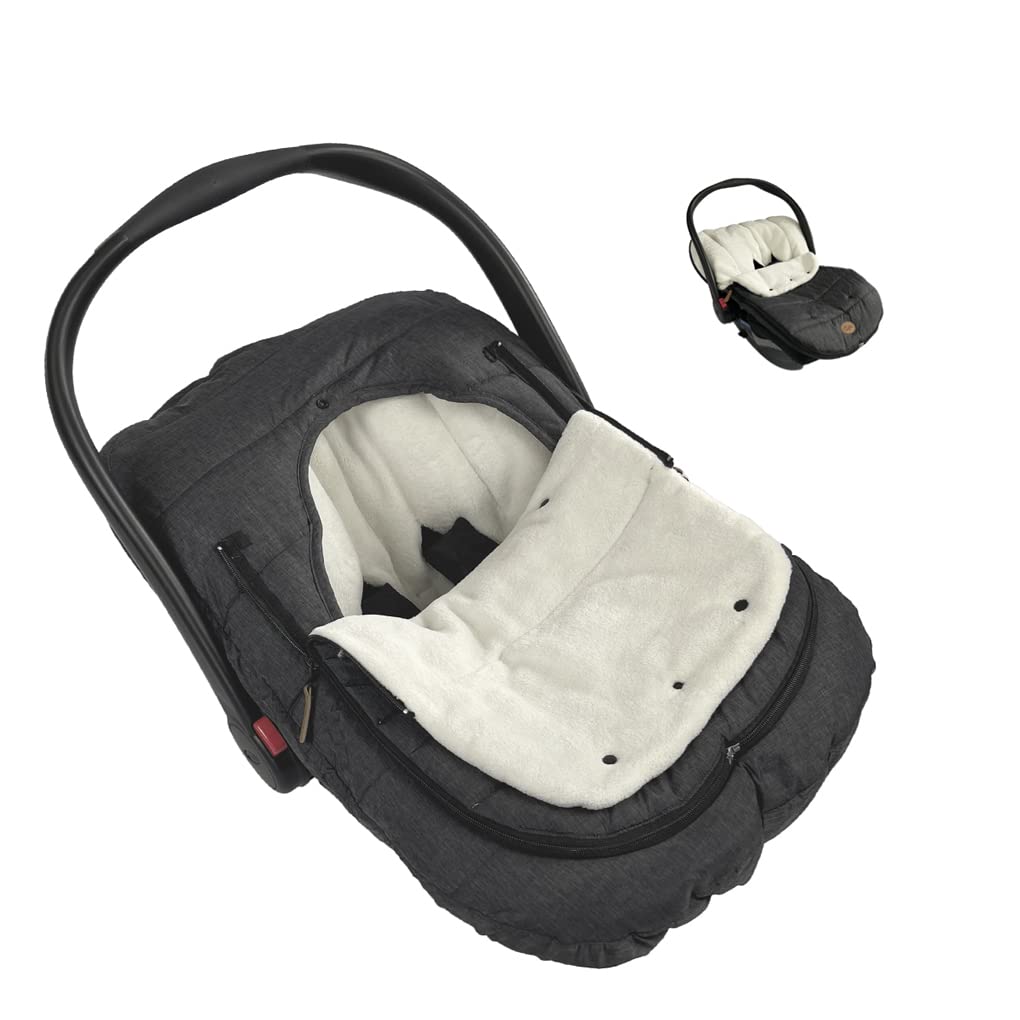 CozyMe carseat-cover bunting set shows 3-in-1 versatility for all seasons.