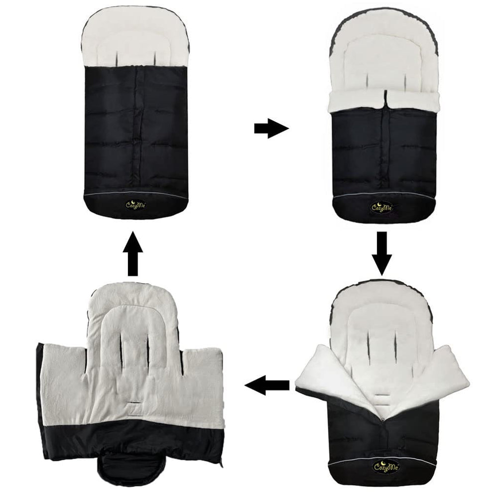 CozyMe five-way zipper extension allows easy in/out and length growth