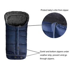 CozyMe fleece lining cushions baby with soft warmth during chilly walks.