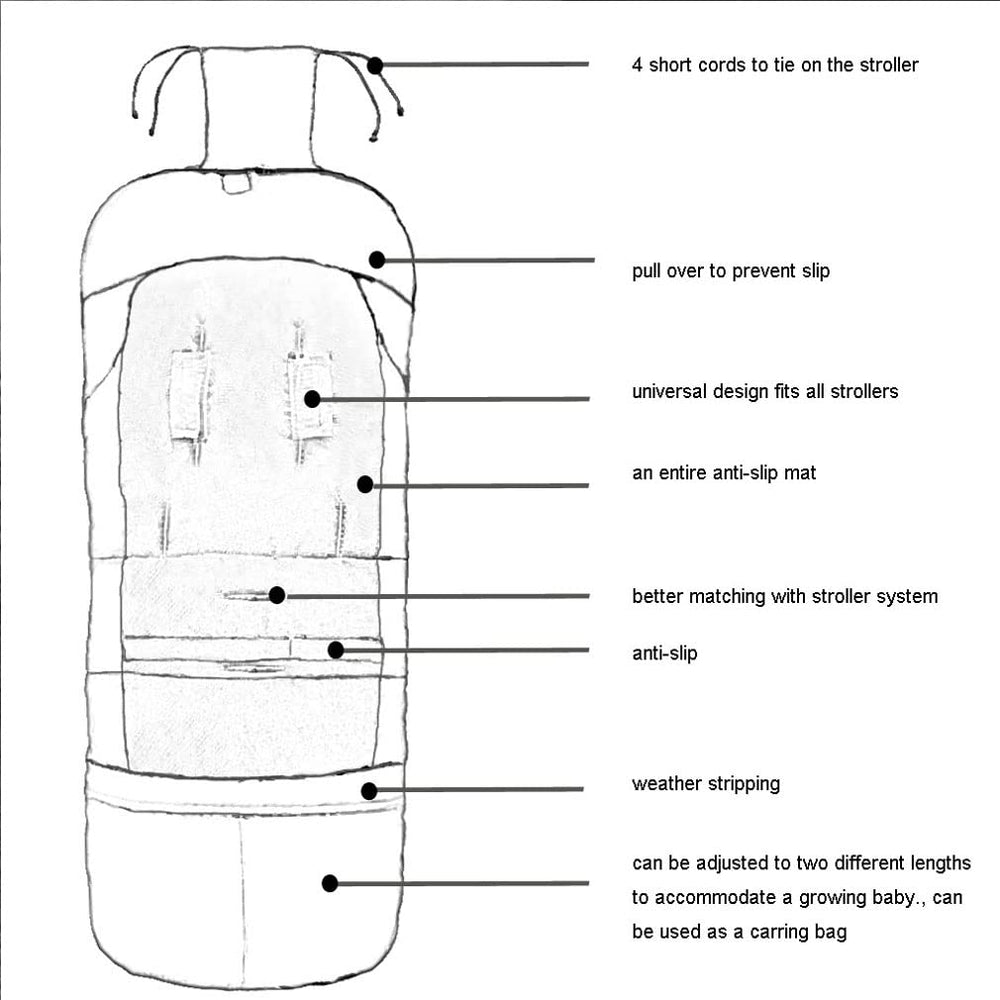 CozyMe front zipper allows easy baby in and out.