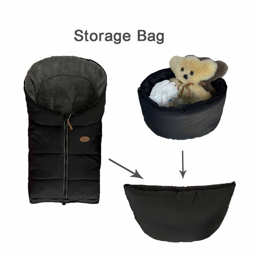 CozyMe footmuff hoodie area keeps baby head warm during rides.