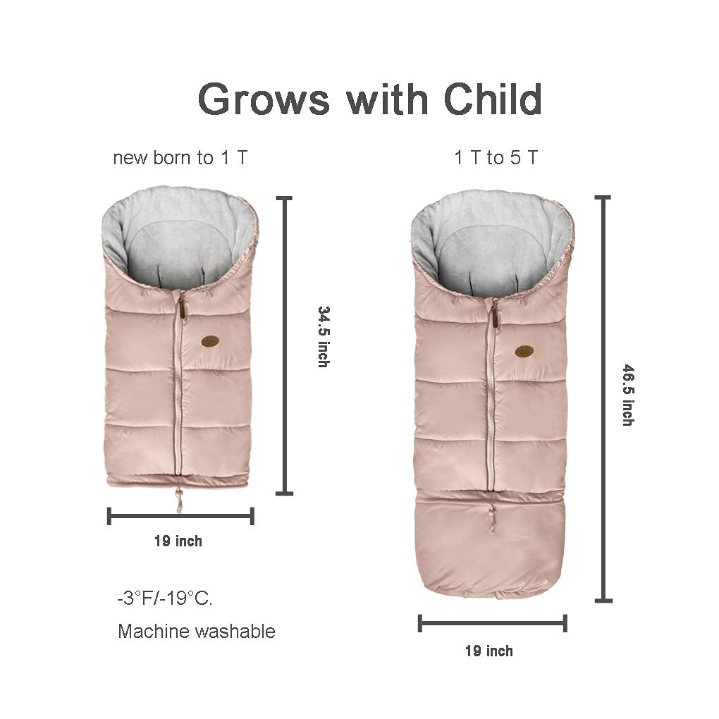 CozyMe footmuff universal fit bunting demonstrates growth adaptability