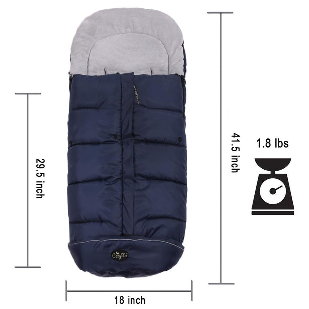 CozyMe footmuff universal fit on strollers ensures secure attachment