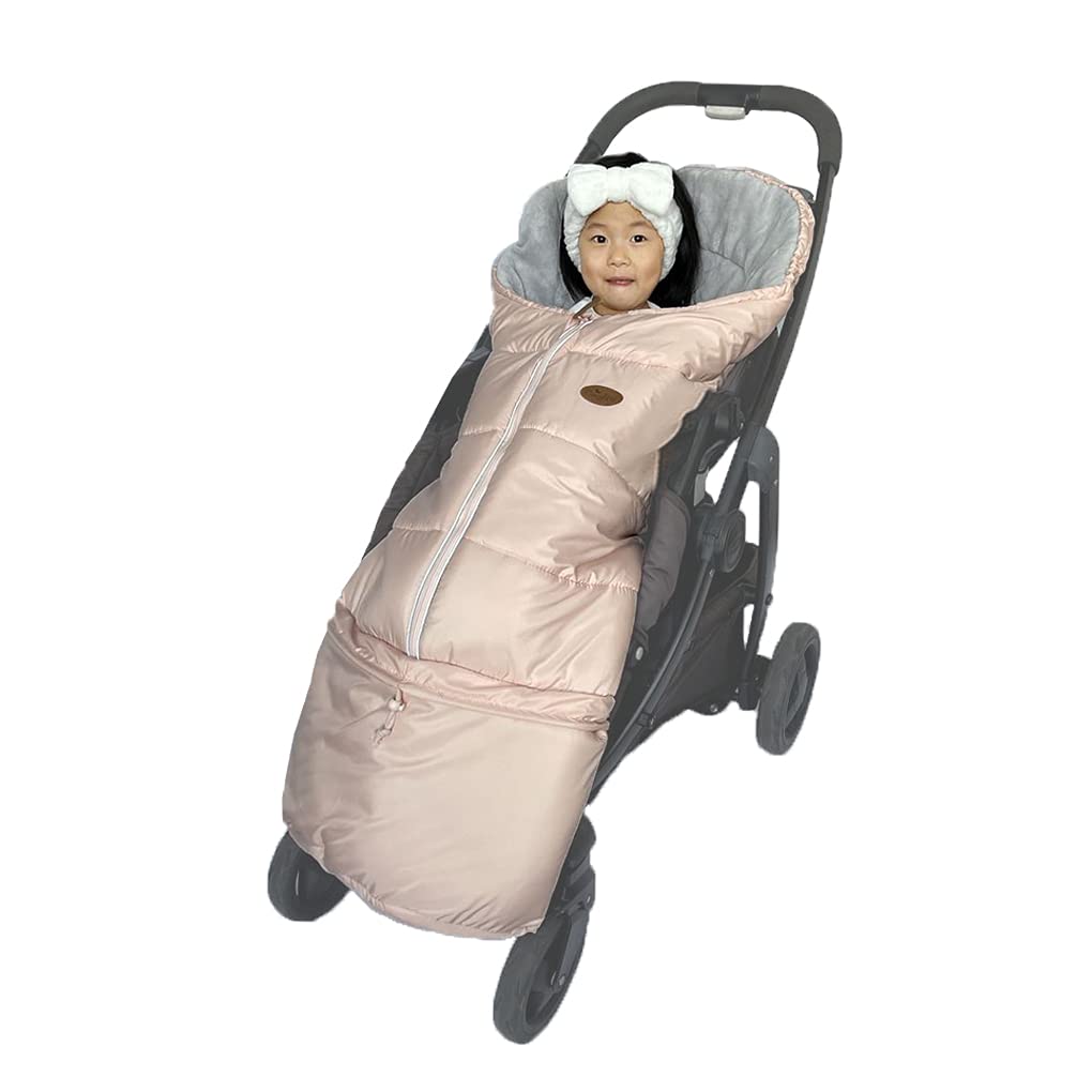 CozyMe footmuff waterproof hooded design keeps baby warm on chilly stroller rides