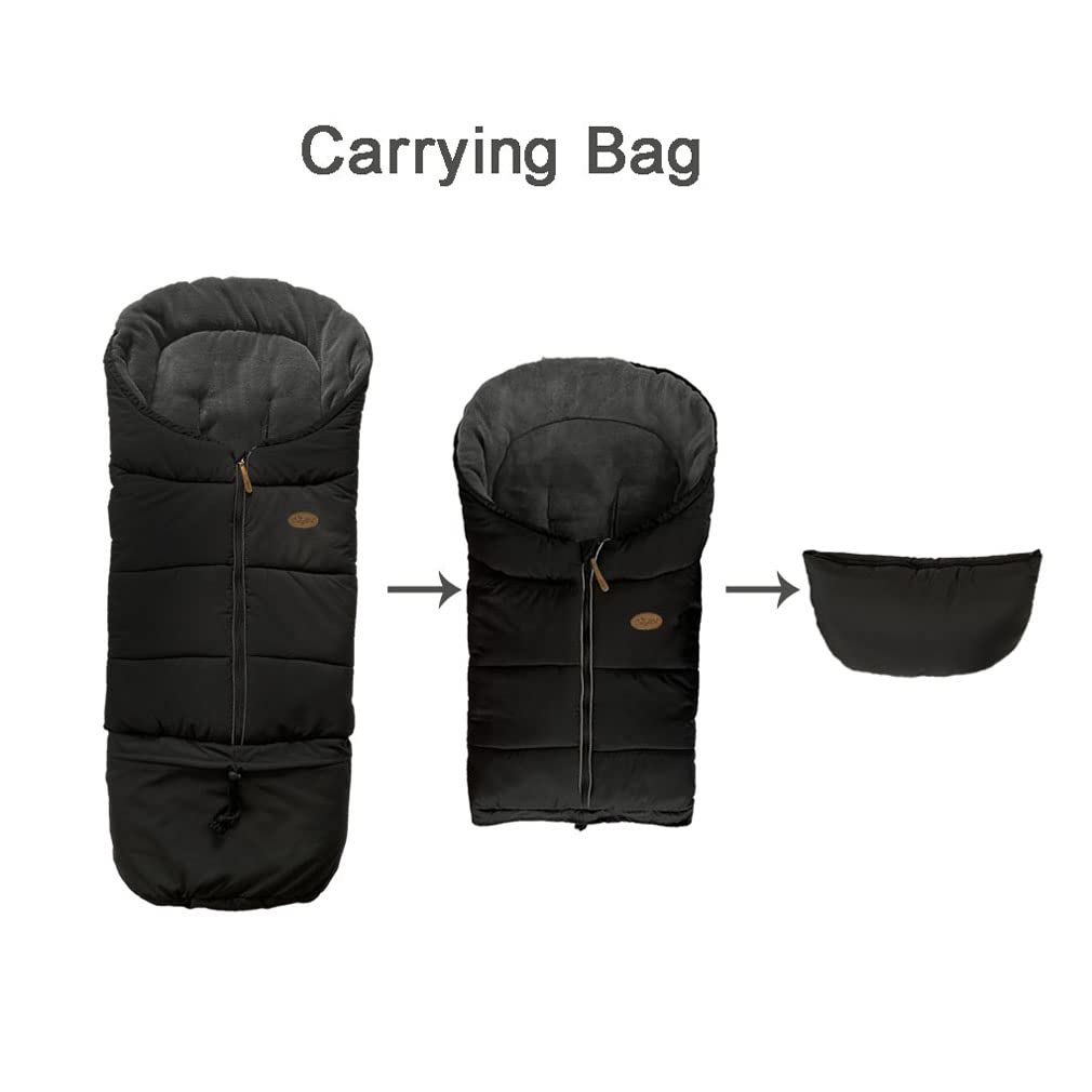 CozyMe footmuff features waterproof warm fleece for winter protection.