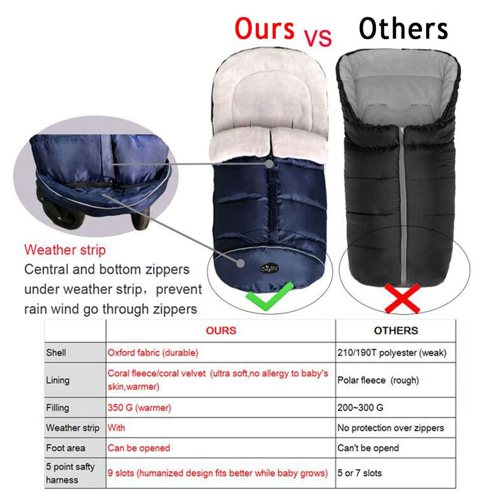 CozyMe harness slots and reflective strip enhance safety
