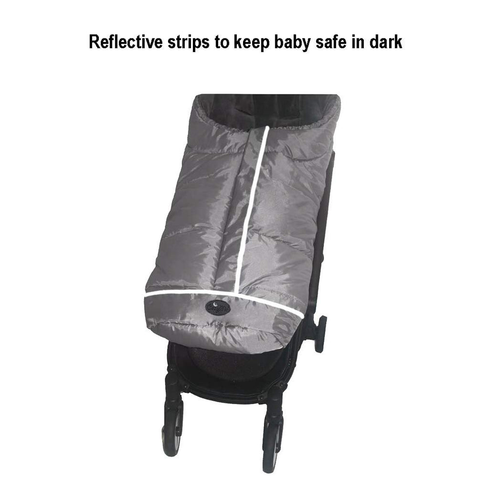 CozyMe Evelution attachment straps secure it to the stroller with ease