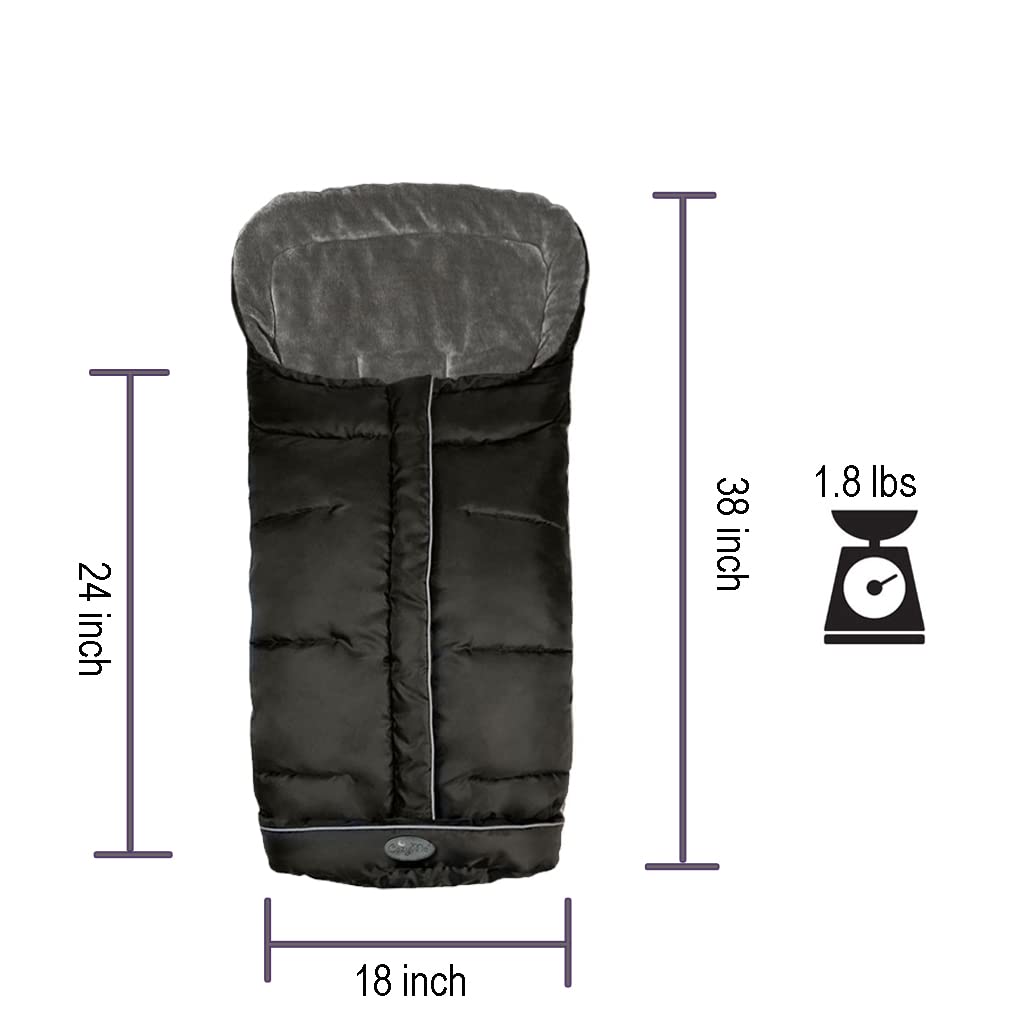 CozyMe stroller footmuff anti-slip back maintains position during vigorous movement