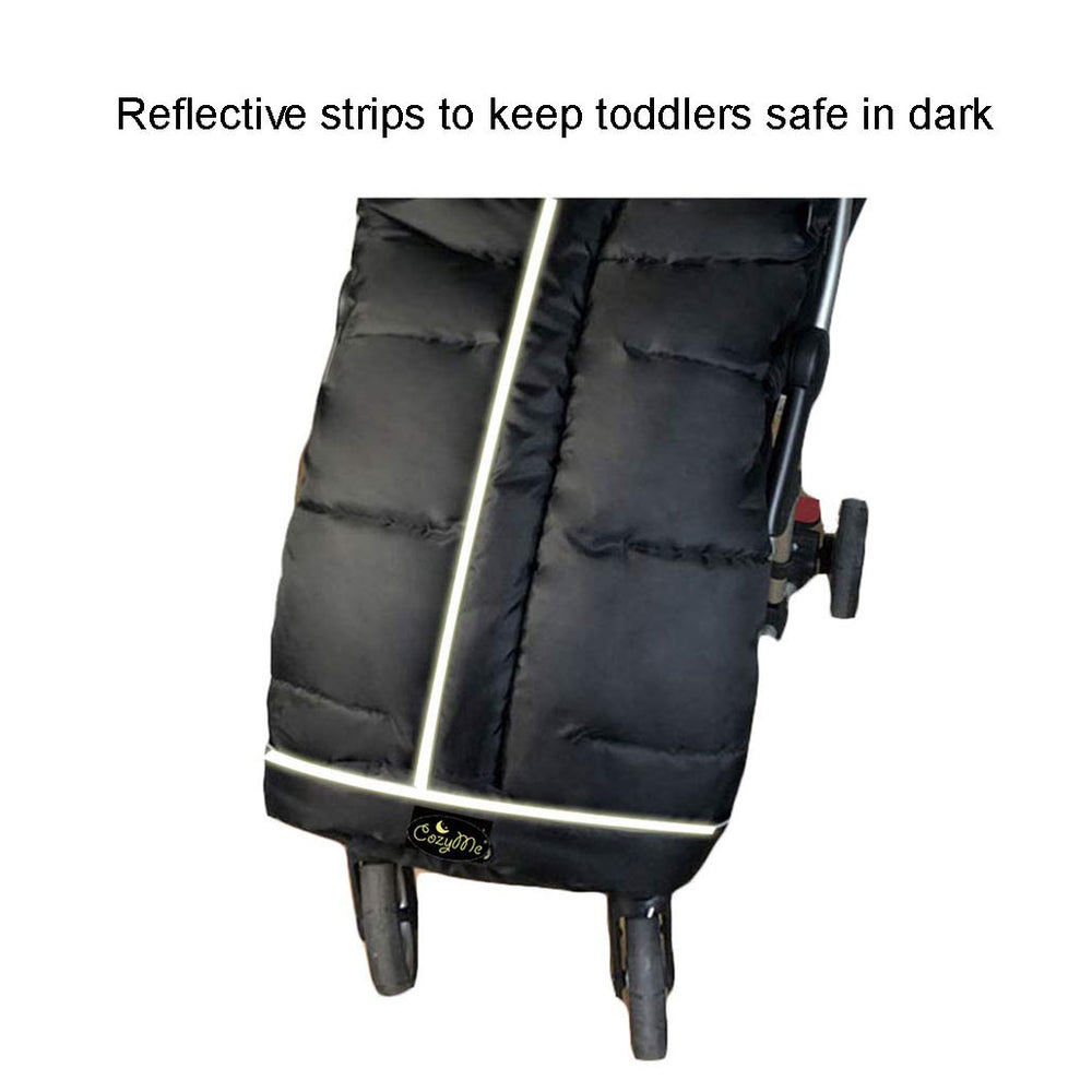 CozyMe stroller footmuff bottom-open design eases diaper changes without full removal