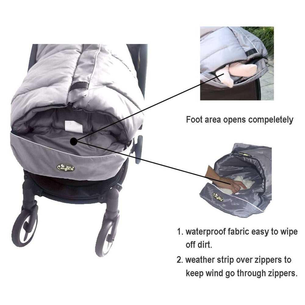 CozyMe Go anti-slip back prevents sliding, ensuring secure strolls on uneven sidewalks.