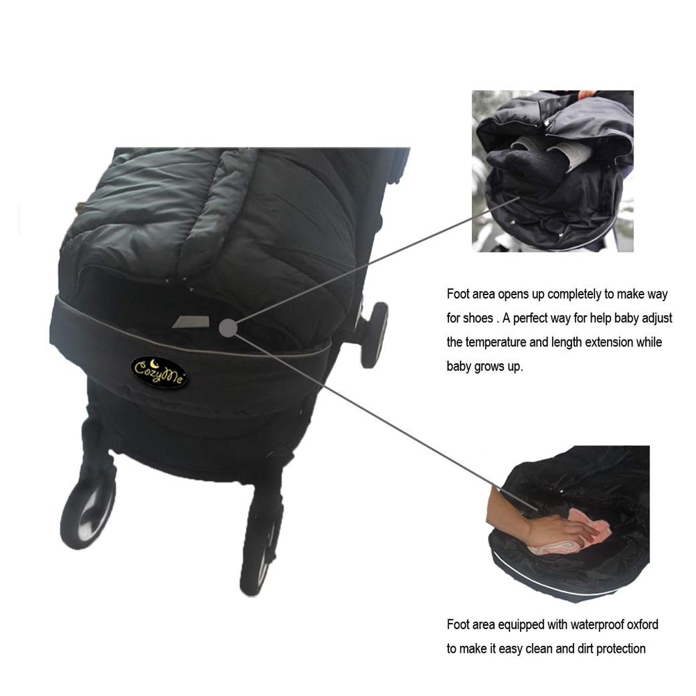 CozyMe three-way zippers enable easy in-and-out and length extension for growing child.