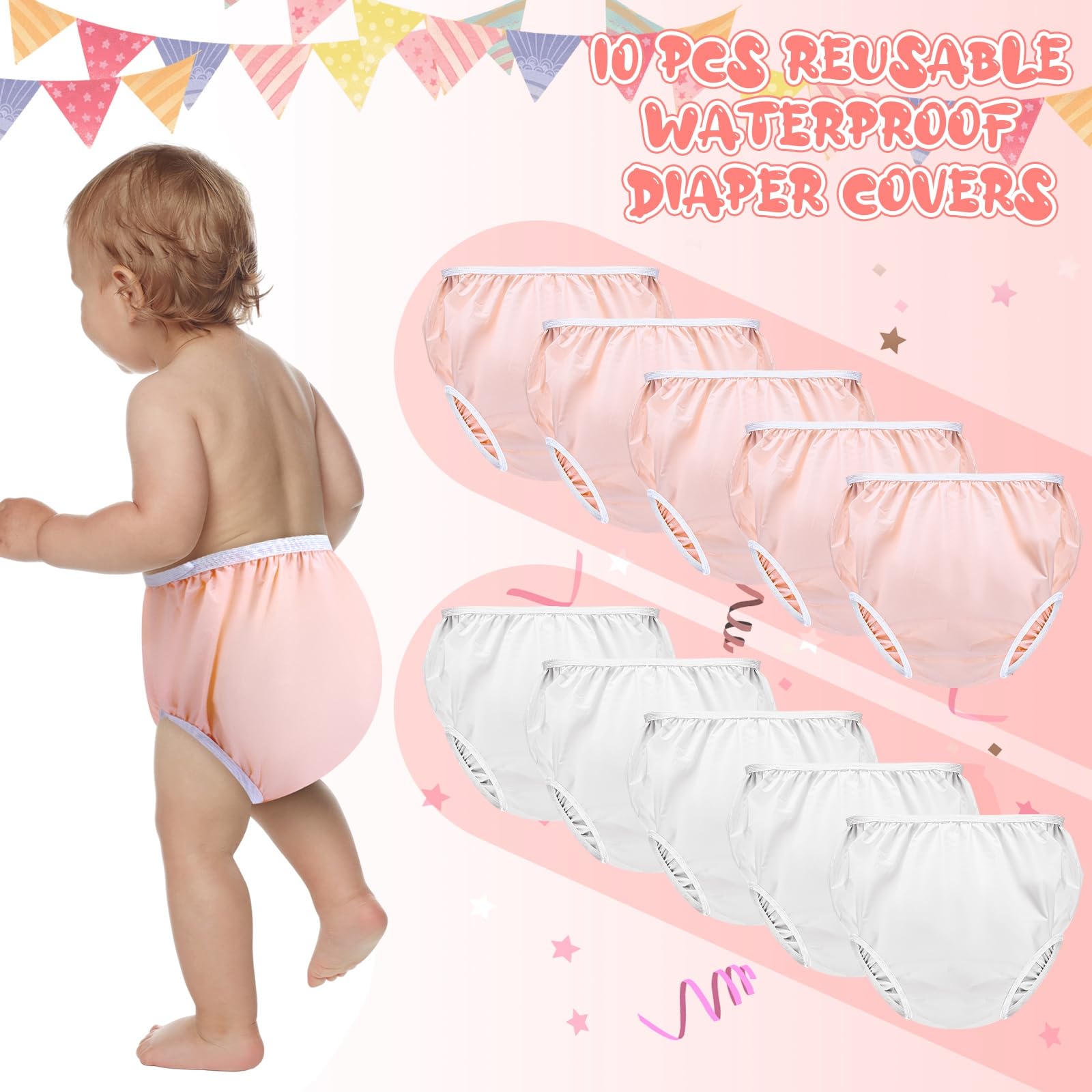 Cozypower elastic waistband toddler pants demonstrates secure fit and easy on-off.