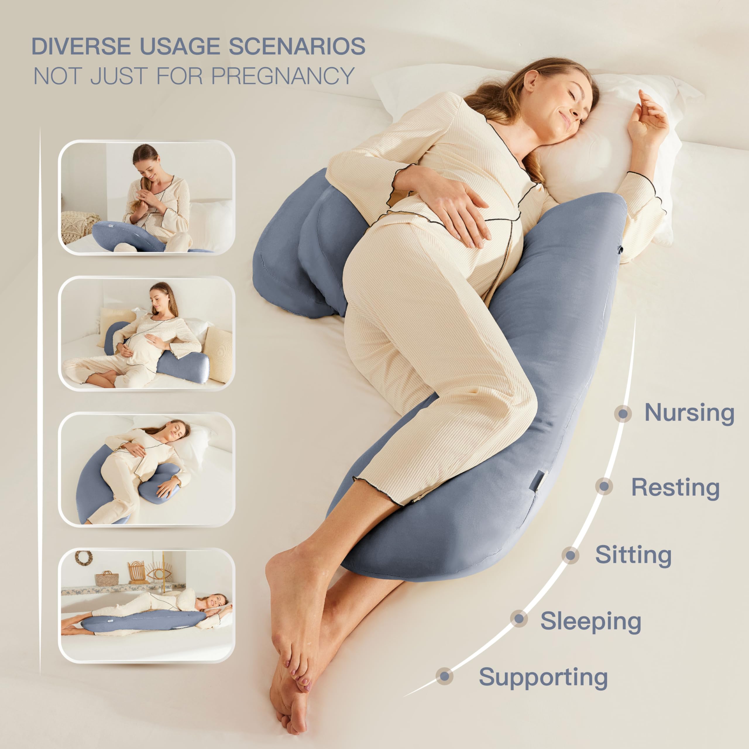 COZYREST nursing-use angle emphasizes multipurpose comfort during feeds and reading.