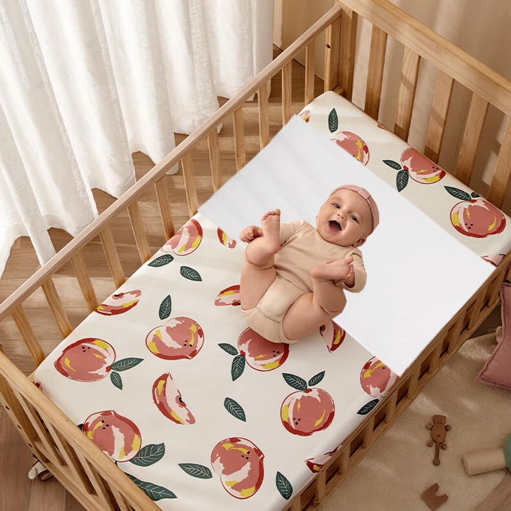 Cozysilk crib sleeve sheet close-up with smooth magic tape for secure attachment.