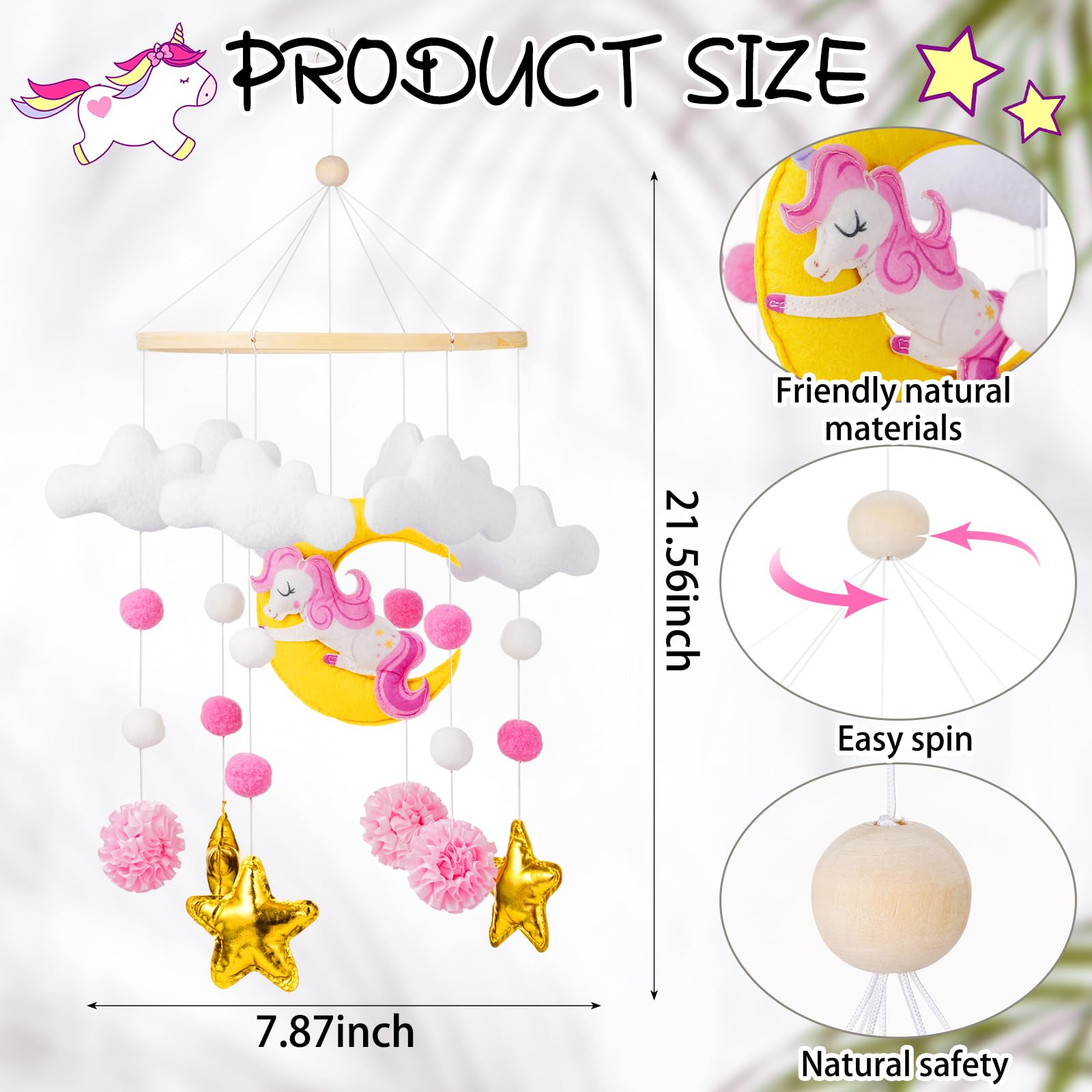 CPEGHDVM Unicorn Mobile bright colors view highlights visual engagement in nursery.