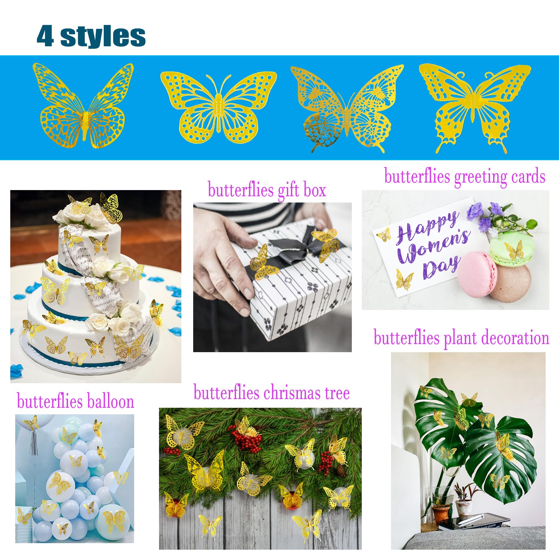 cpqakb 3D butterfly wall decor style 2 4 inch butterflies for playful room accents