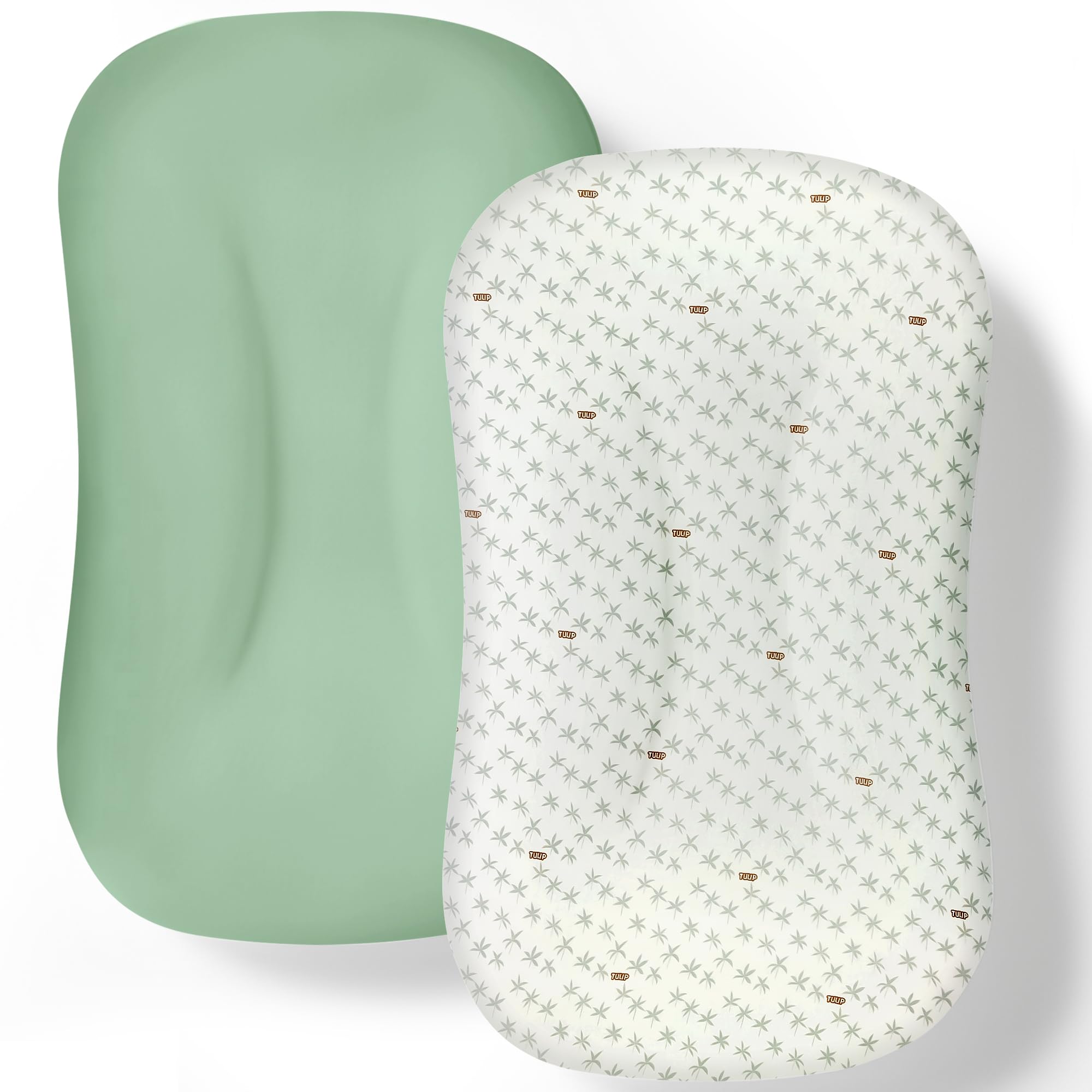 Cpzzkq baby lounger cover 2-pack green with silky fabric for gentle skin comfort